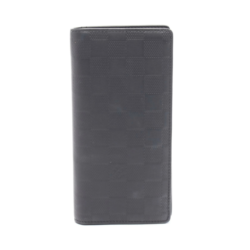 Louis Vuitton Portefeuille Brazza Bifold Long Wallet Leather Damier Infini Black
